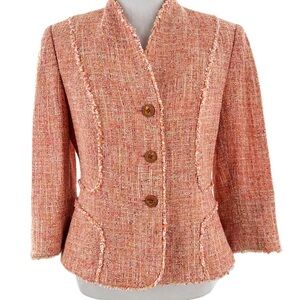 Kasper womens blazer size 2p coral tweed old money